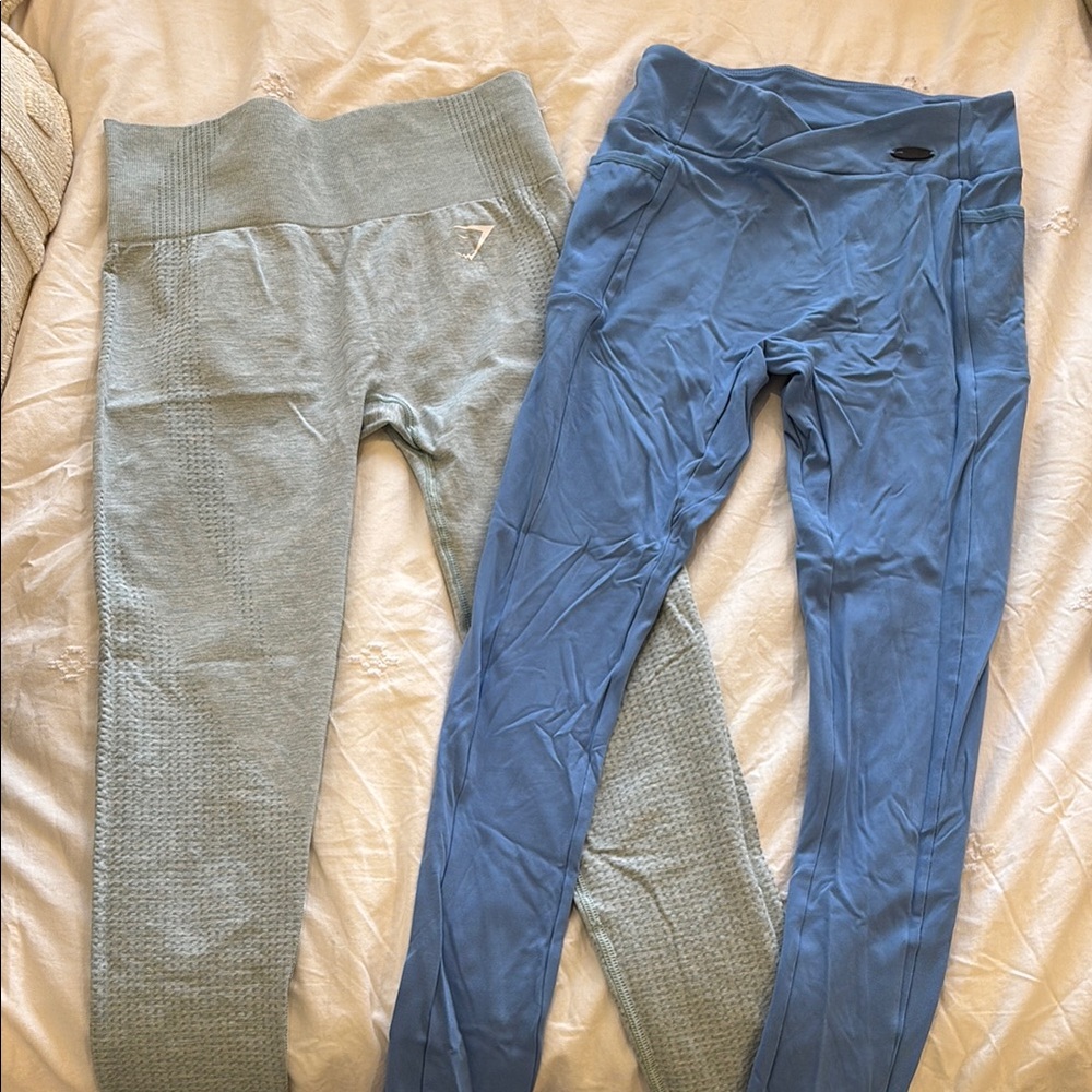 Gymshark Blue and Gray Performance Leggings
